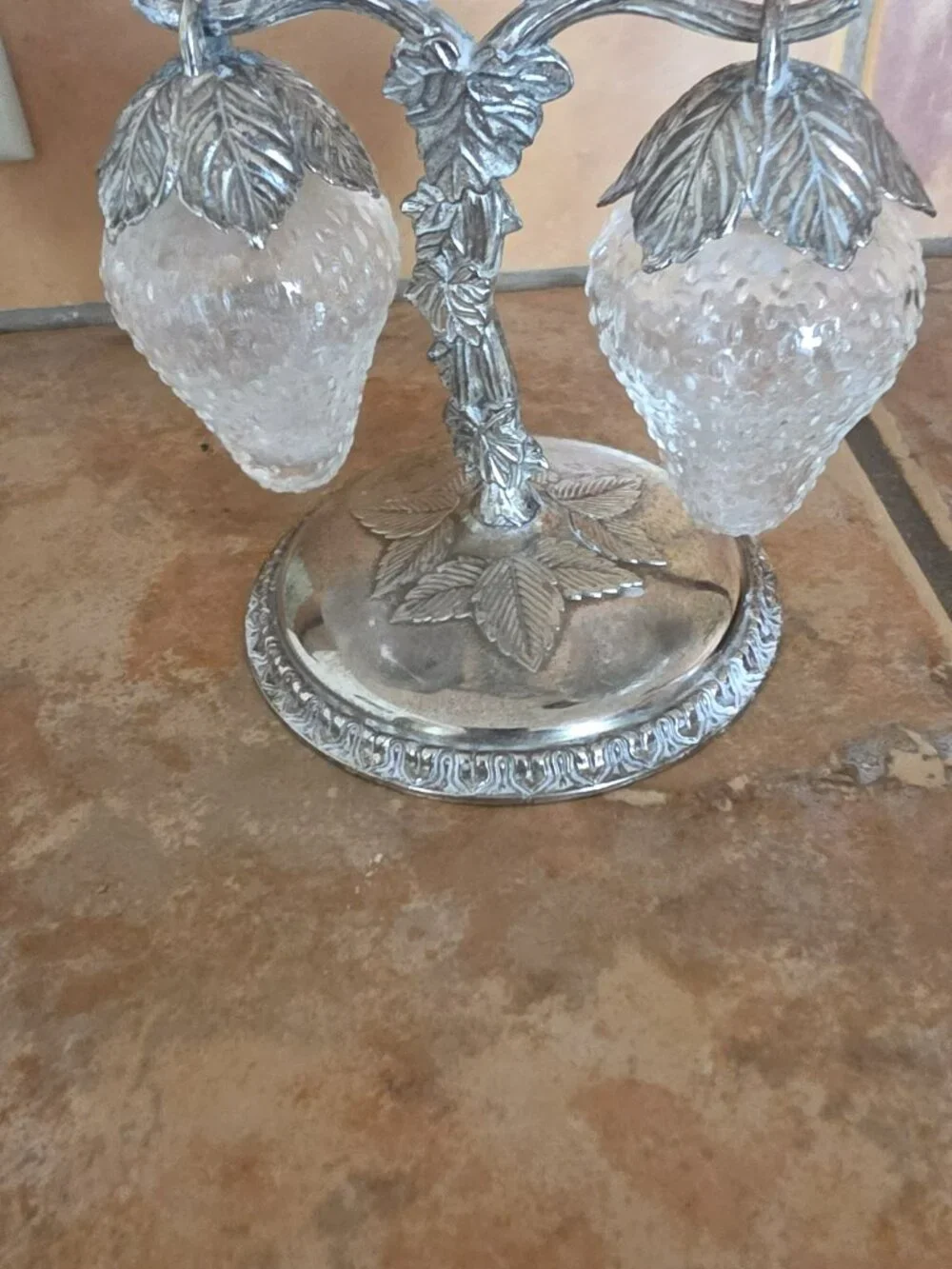Vintage Table Glass and Silver Plated Decorative Dining Item for the Dining Room